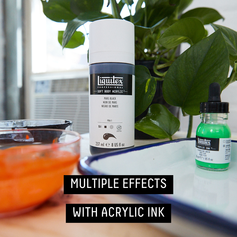 USING ACRYLIC INK TO CREATE MULTIPLE EFFECTS Liquitex