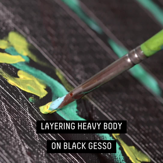 layering heavy body over black gesso