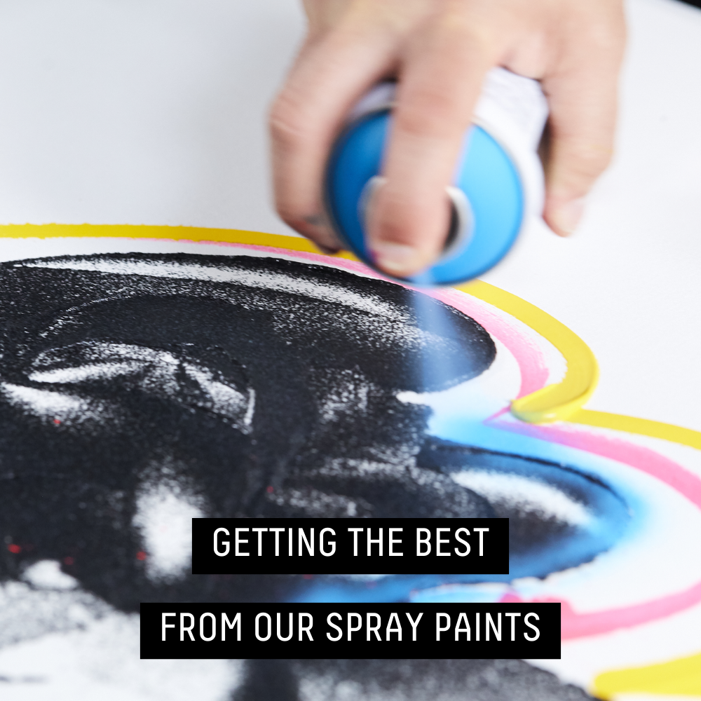 GETTING THE BEST FROM OUR SPRAY PAINTS (ARTIST USING LIQUITEX SPRAY PAINT ON CANVAS)