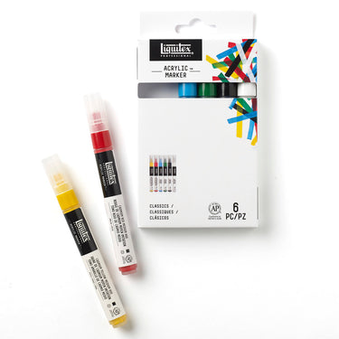 LQX ACRYLIC MARKER SET 6X 2-4MM CLASSICS 887452001225