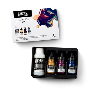 LQX ACRYLIC INK SET 3X30ML POURING - DEEP COLORS [OPEN] 887452997399