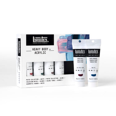 LQX ACRYLIC HEAVY BODY SET 6X59ML MUTED COLL + WHITE 887452032090