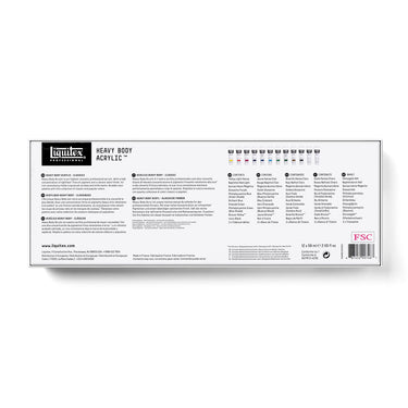 LQX ACRYLIC HEAVY BODY SET 12X59ML CLASSICS [BACK] 887452997467