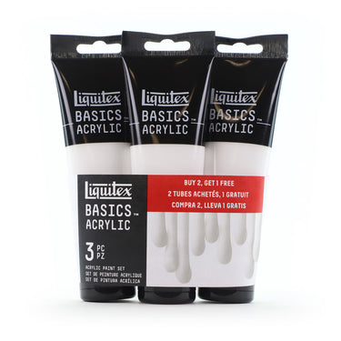 887452050124 Liquitex Basics Acrylic 3x118ml Triple Pack – Titanium White Set