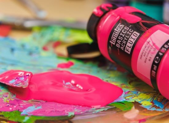 115ml basics fluid acrylic flourescent pink