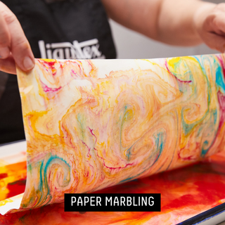 Paper marbling with acrylic ink