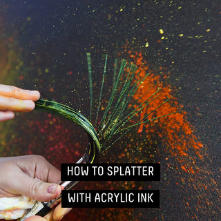 how to splatter with acrylic ink