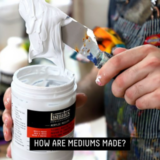 HOW ARE MEDIUMS MADE? - artist using a palette knife to scoop out modeling paste