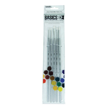 Liquitex BASICS 5 Brush Pack, Long Handle