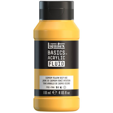 LQX BASICS FLUID ACRYLIC 118ML CADMIUM YELLOW DEEP HUE 887452055839 [NA]