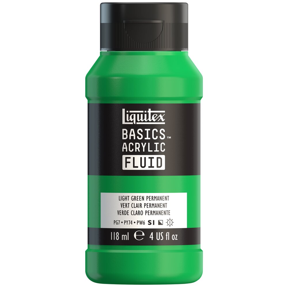 Simply Green Liquid Color Basics Acrylic Fluid Color - Light Green Permanent – Liquitex