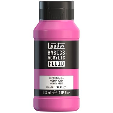 LQX BASICS FLUID ACRYLIC 118ML MEDIUM MAGENTA 887452055921 [NA]