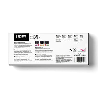 LQX ACRYLIC GOUACHE SET 6X59ML FLUORESCENTS [BACK] 887452999928