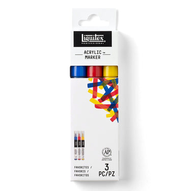 LQX ACRYLIC MARKER SET 3X 2-4MM FAVORITES [FRONT] 887452003014