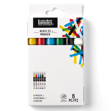 LQX ACRYLIC MARKER SET 6X 2-4MM CLASSICS [FRONT] 887452001225