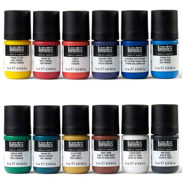 LQX ACRYLIC GOUACHE SET 12X22ML ESSENTIALS [CONTENTS] 887452999935