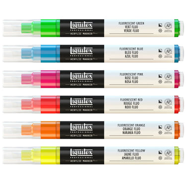 LQX ACRYLIC MARKER SET 6X 2-4MM FLUORESCENTS [CONTENTS] 887452001416