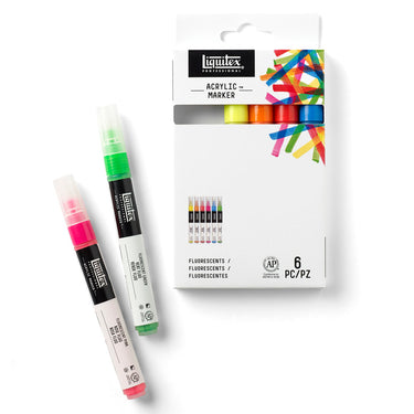 LQX ACRYLIC MARKER SET 6X 2-4MM FLUORESCENTS 887452001416