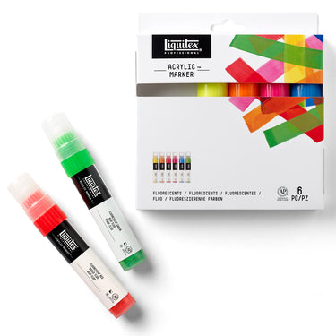 LQX ACRYLIC MARKER SET 6X 8-15MM FLUORESCENTS 887452001409