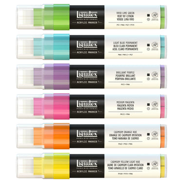 LQX ACRYLIC MARKER SET 6X 8-15MM VIBRANTS [CONTENTS] 887452993421