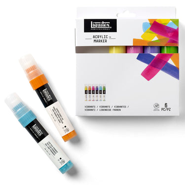 LQX ACRYLIC MARKER SET 6X 8-15MM VIBRANTS 887452993421