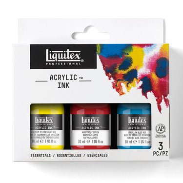 LQX ACRYLIC INK SET 3X30ML ESSENTIALS [FRONT] 887452002963