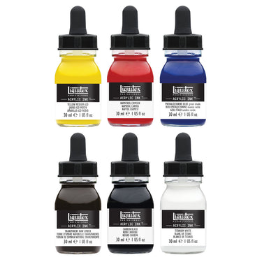 LQX ACRYLIC INK SET 6X30ML ESSENTIALS [CONTENTS] 887452997481