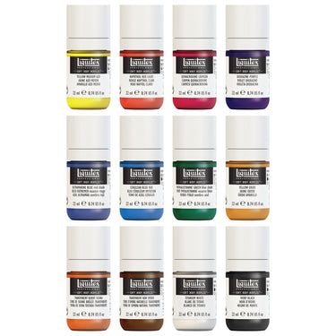 LQX ACRYLIC SOFT BODY SET 12X22ML ESSENTIALS [CONTENTS] 887452999157