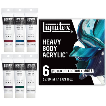 Heavy Body Acrylic Set - 6x59ml - Muted Collection + White
