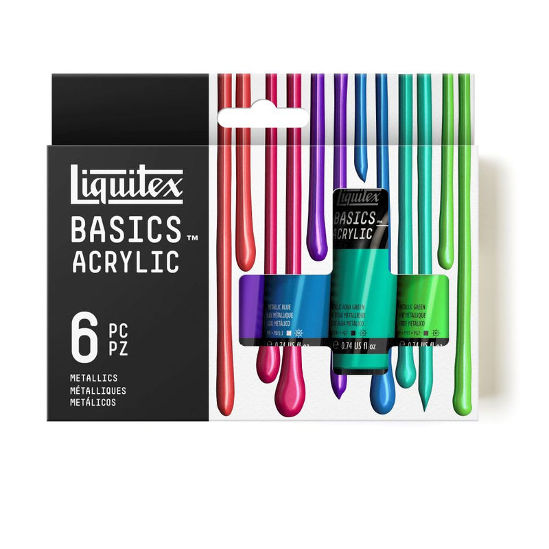Basics Metallics Acrylic Color 6x22ml Set