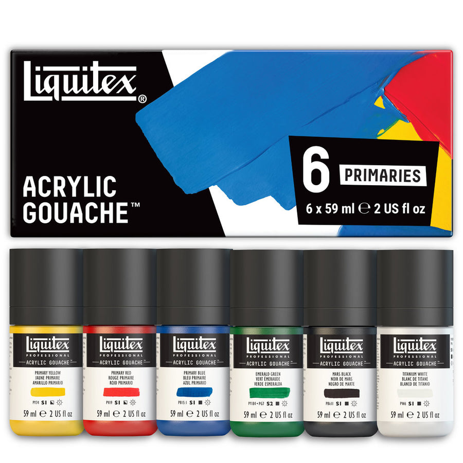 Acrylic Gouache Set - 6x59ml - Primaries
