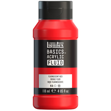 Basics Acrylic Fluid Color - Fluorescent Red
